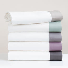Dove Grey Border Sheet Set (Fitted, Flat, & Pillow Cases)