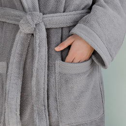 The Grey Plush Cotton Bathrobe
