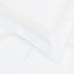 Camellia Ivory Scalloped Percale Sham