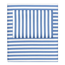 Capri Blue Striped Flat Sheet