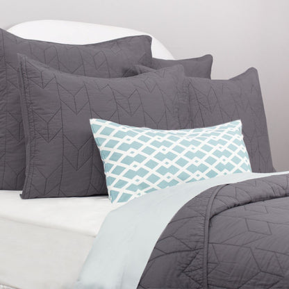 Charcoal Grey Chevron Quilt