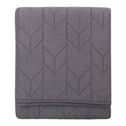 The Chevron Charcoal Grey Quilt & Sham