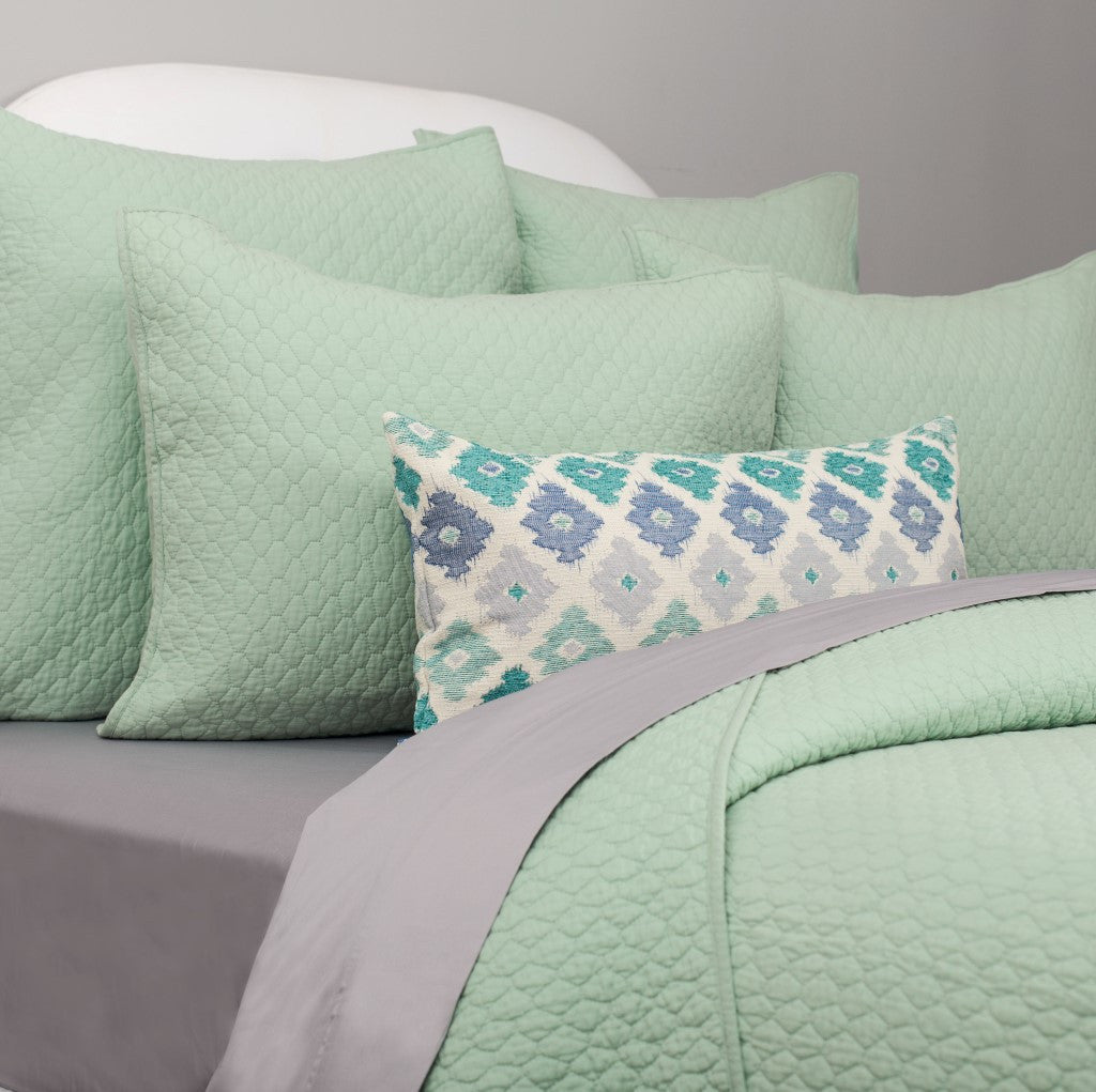 The Teal Flowers Throw Pillow