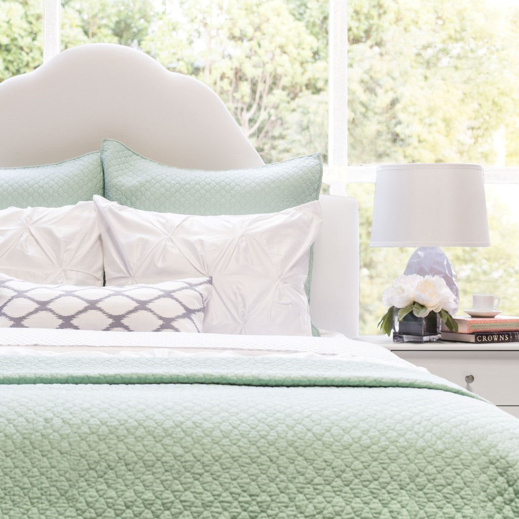 Seafoam Green Cloud Quilt Sham Pair