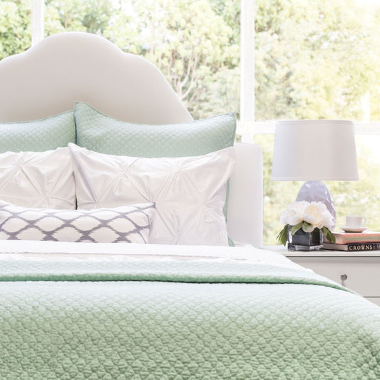Seafoam Green Cloud Quilt Sham Pair