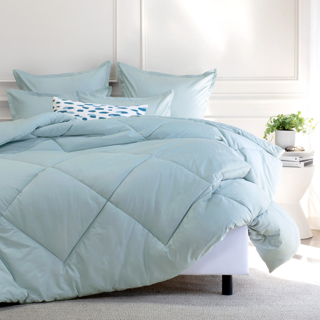 Porcelain Green Flange Euro Sham