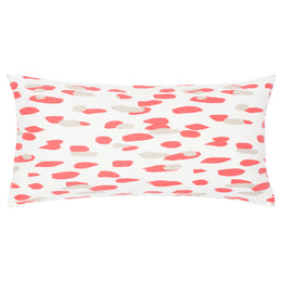 The Coral and Grey Brushstrokes Throw Pillow