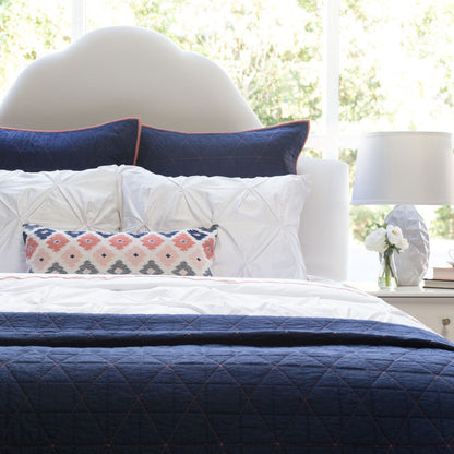 The Diamond Box-Stitch Navy Blue Quilt & Sham