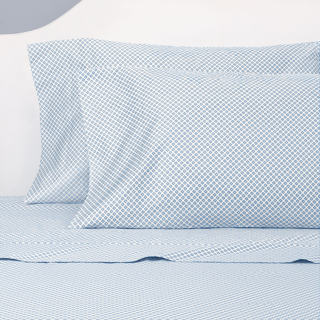 French Blue Diamonds Fitted Sheet