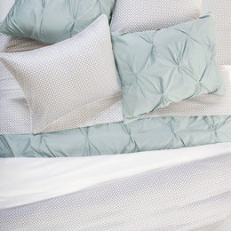 Porcelain Green Valencia Pintuck Duvet Cover
