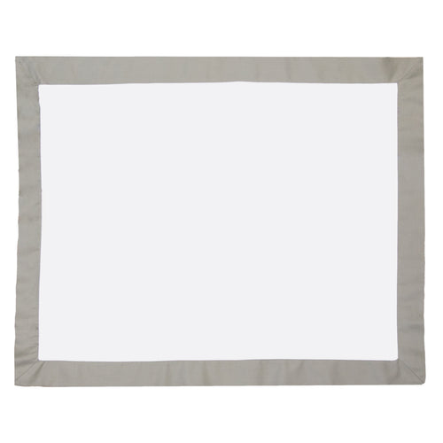 Dove Grey Linden Border Sham Pair