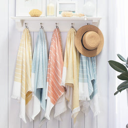 Blue Stripe Fouta Towel Spa Bundle (2 Wash + 2 Hand + 4 Bath Towels)