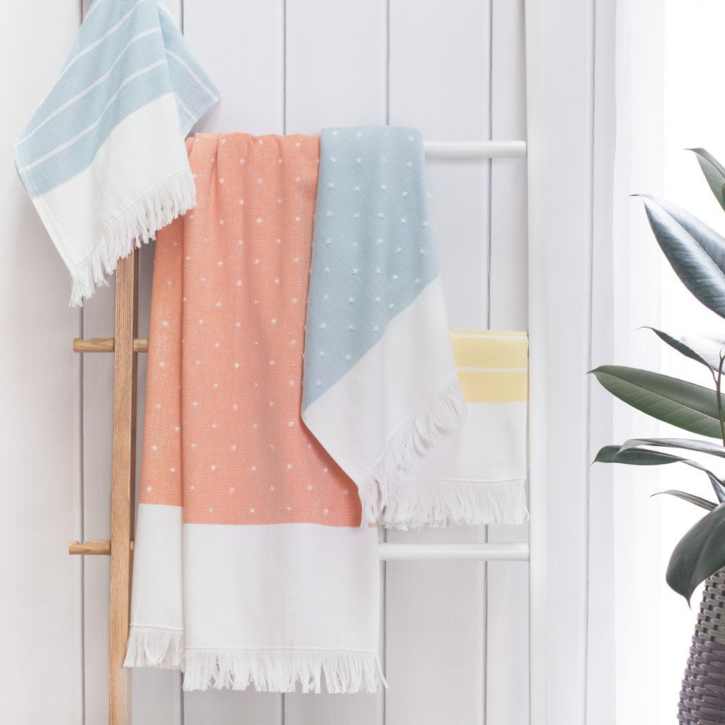 Blue Dot Fouta Towel Spa Bundle (2 Wash + 2 Hand + 4 Bath Towels)