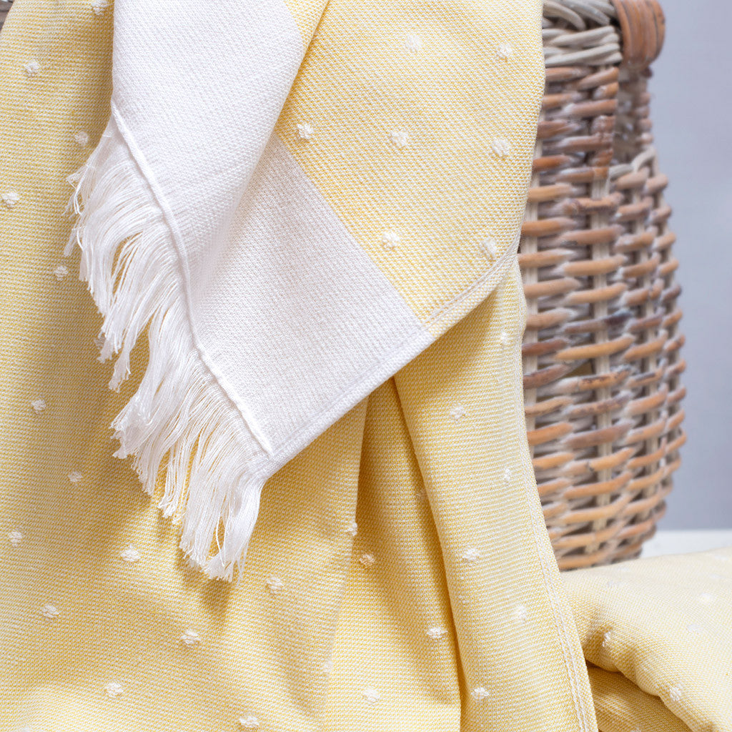 The Yellow Dot Fouta Towels