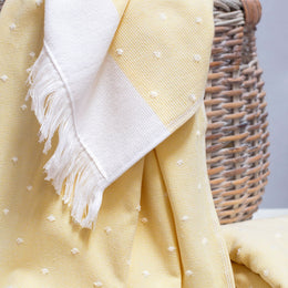 Yellow Dot Fouta Towel Spa Bundle (2 Wash + 2 Hand + 4 Bath Towels)