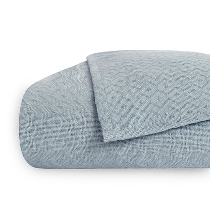 The French Blue Diamond Ikat Cotton Blanket