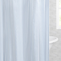 The French Blue Lines Shower Curtain