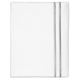 Grey Lines Embroidered Pillowcase Pair
