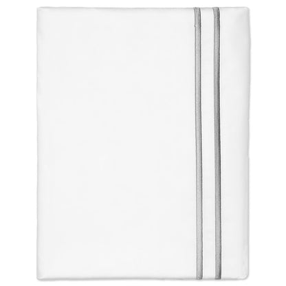 Grey Lines Embroidered Pillowcase Pair