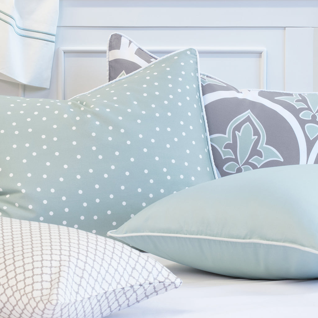 The Porcelain Green Lines Embroidered Sheet Set