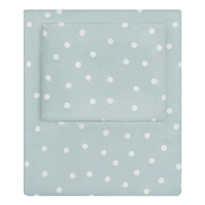 Porcelain Green Polka Dots Sheet Set 2 (Fitted & Pillow Cases)