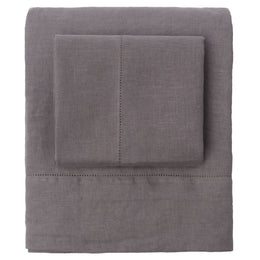 Grey Belgian Flax Linen Fitted Sheet