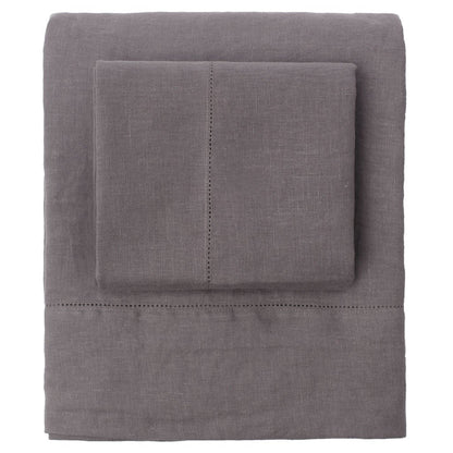 Grey Belgian Flax Linen Sheet Set (Fitted, Flat, & Pillow Cases)