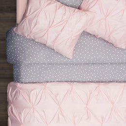 Pink Valencia Pintuck Sham Pair