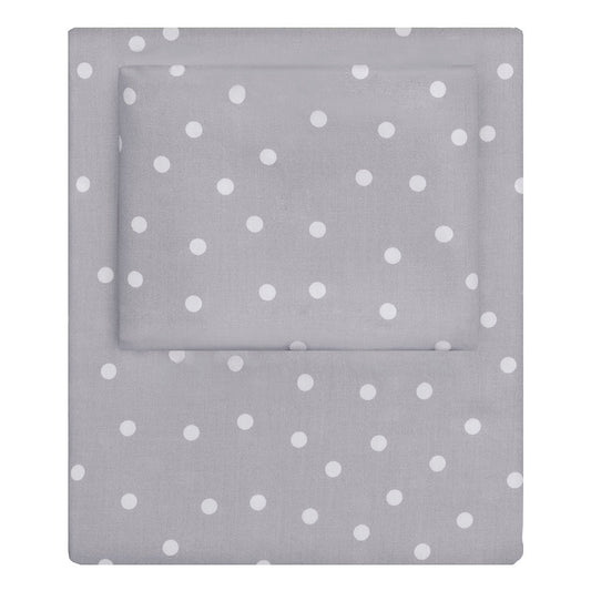 Grey Polka Dots Fitted Sheet