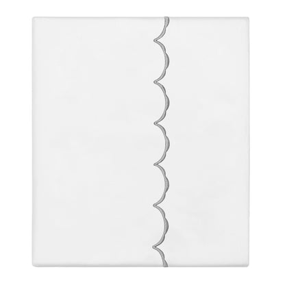 Grey Wavelet Embroidered Flat Sheet