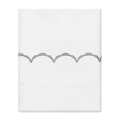 Grey Wavelet Embroidered Pillowcase Pair