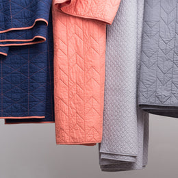 The Diamond Box-Stitch Navy Blue Quilt & Sham