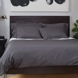 Charcoal Grey Flange Sham Pair