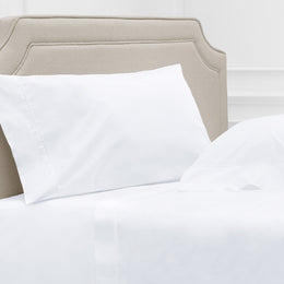 Bright White 400 Thread Count Percale Cotton Fitted Sheet