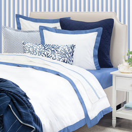 The Coastal Blue Lines Embroidered Sheet Set