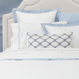 French Blue Linden Border Sham Pair