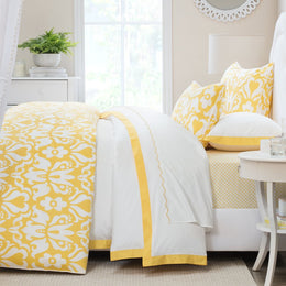 Yellow Linden Border Euro Sham