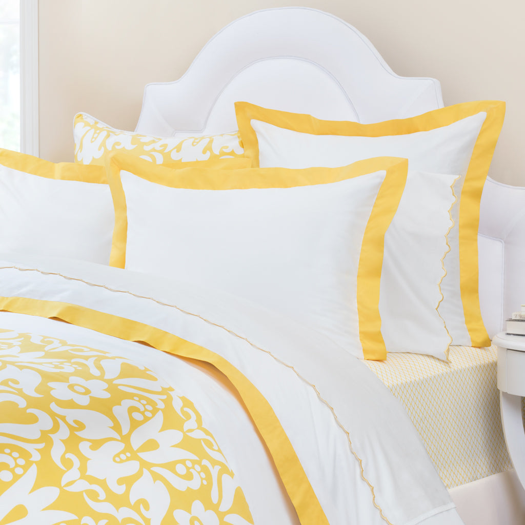 Yellow Linden Border Euro Sham