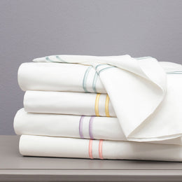 The Marigold Yellow Lines Embroidered Sheet Set