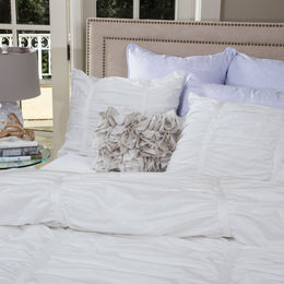 White Mirabel Ruched Sham Pair
