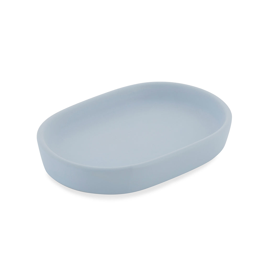 Modern Matte Blue Ceramic Bath Accessories, Soap Dish