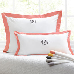 Apricot Linden Border Sham Pair