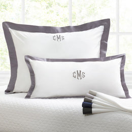 Dove Grey Linden Border Duvet Cover