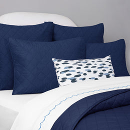 The Diamond Navy Blue Quilt & Sham