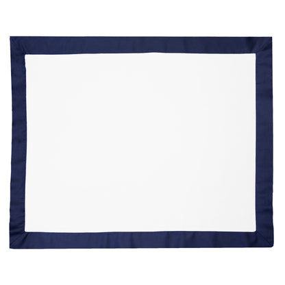 Navy Blue Linden Border Sham Pair