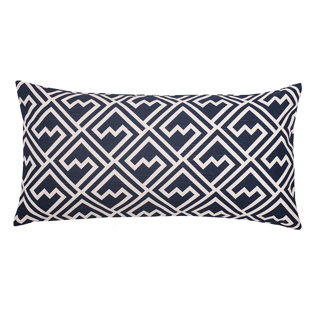 The Navy and White Zigzag Throw Pillow
