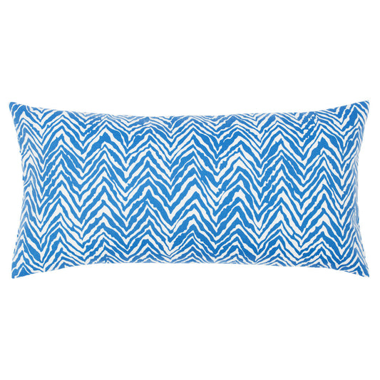 The Ocean Blue Zebra Chevron Throw Pillow