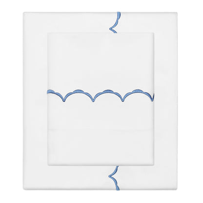 The Coastal Blue Wavelet Embroidered Sheet Set