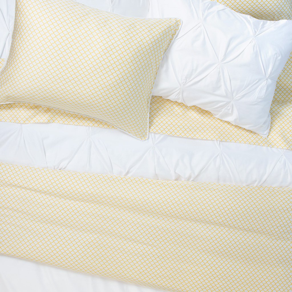 White Valencia Pintuck Duvet Cover