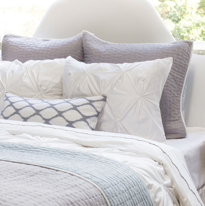 The Reversible Pick-Stitch Light Grey Quilt & Sham